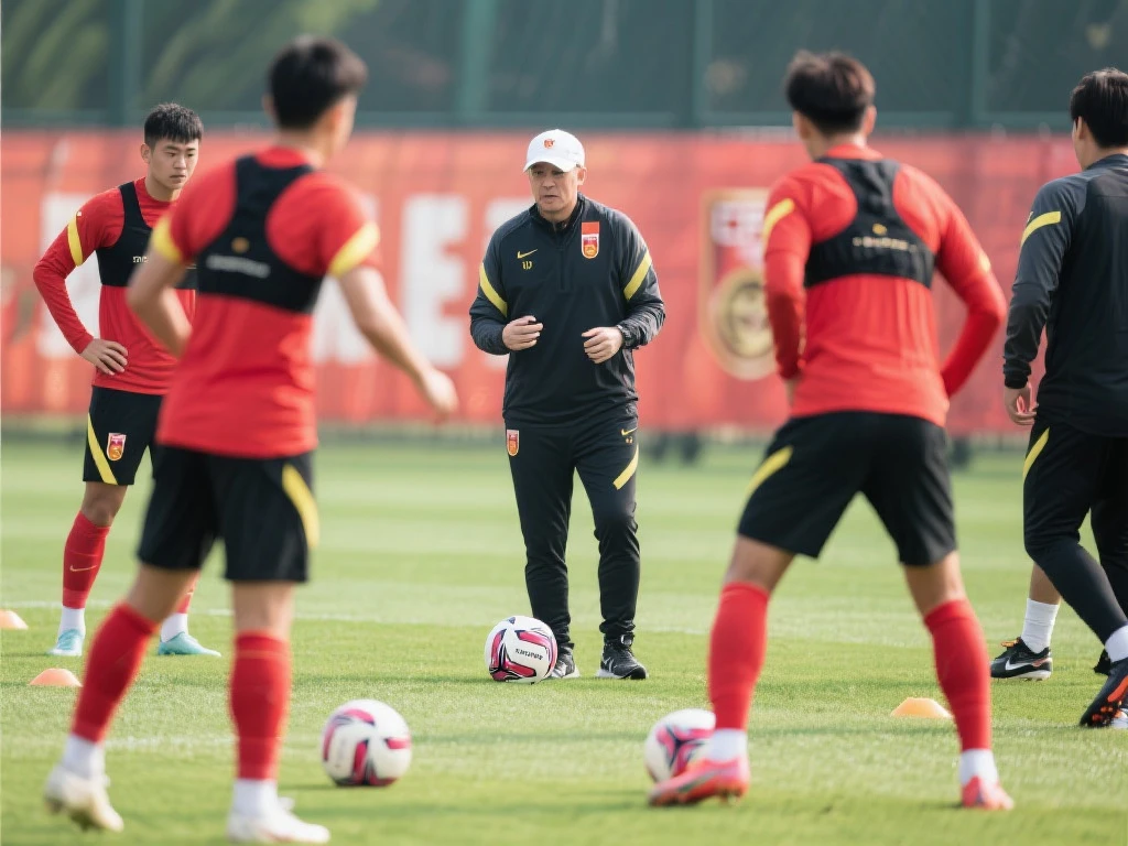 【现场观察】国足备战训练 精神面貌符合比赛标准